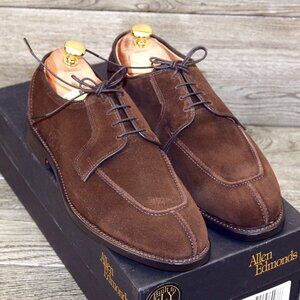 * NIB * $395 Allen Edmonds HANCOCK 7.5 D Brogue Brown Suede *add $15 new Trees